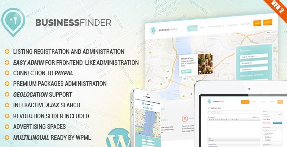 Business Finder Directory Listing WordPress Theme