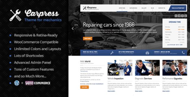 CarPress - WordPress Theme For Mechanic Workshops